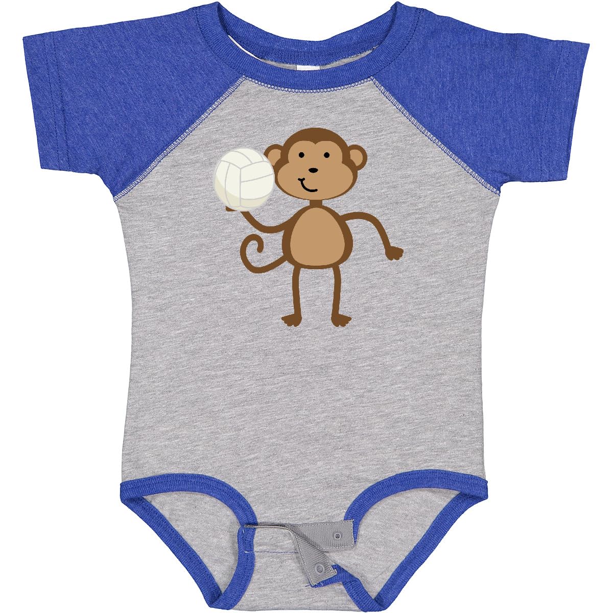 Inktastic Volleyball Monkey Boy Baby Bodysuit - Cute & Soft Infant Onesie for Boys, Toddler Athletic Outfit - Perfect for Playtime, Sports Events & Casual Wear