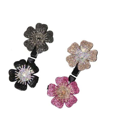 Samyak 4-Pack Korean Rhinestone Luxury Shiny Hair Clips - Alligator Pins & Barrettes for Women | Elegant Hair Accessories for Parties, Weddings & Daily Wear