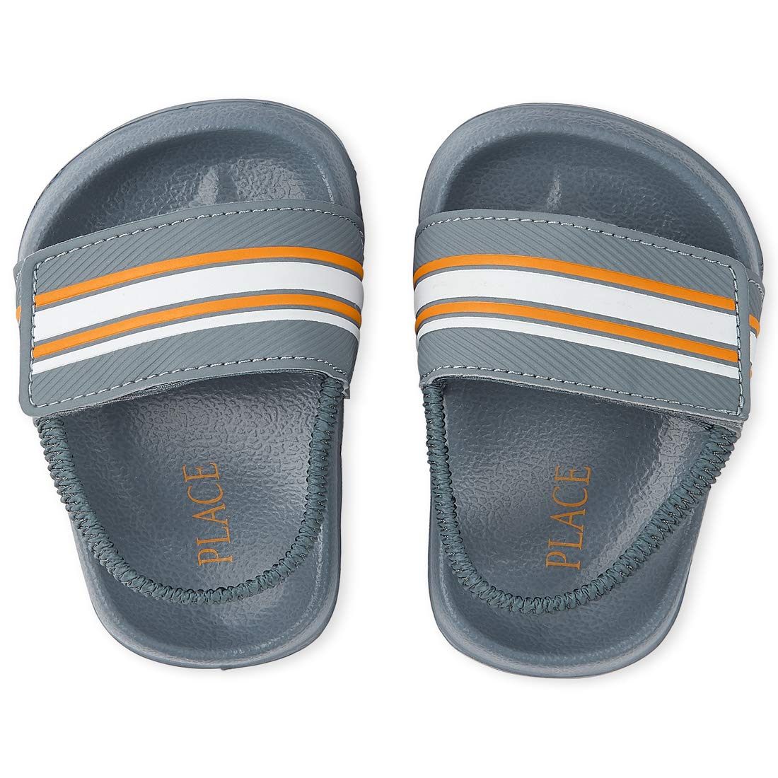 The Children's Place Baby Boy's Striped Slides Slippers - Soft & Comfortable Toddler House Shoes for Indoor Playtime and Relaxation at Home