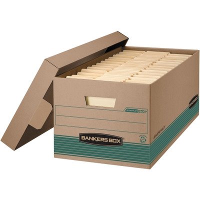Bankers Box FEL1270101 Extra Strength Storage File Box - Heavy Duty Document Organizer for Office, Home & Business Records Storage