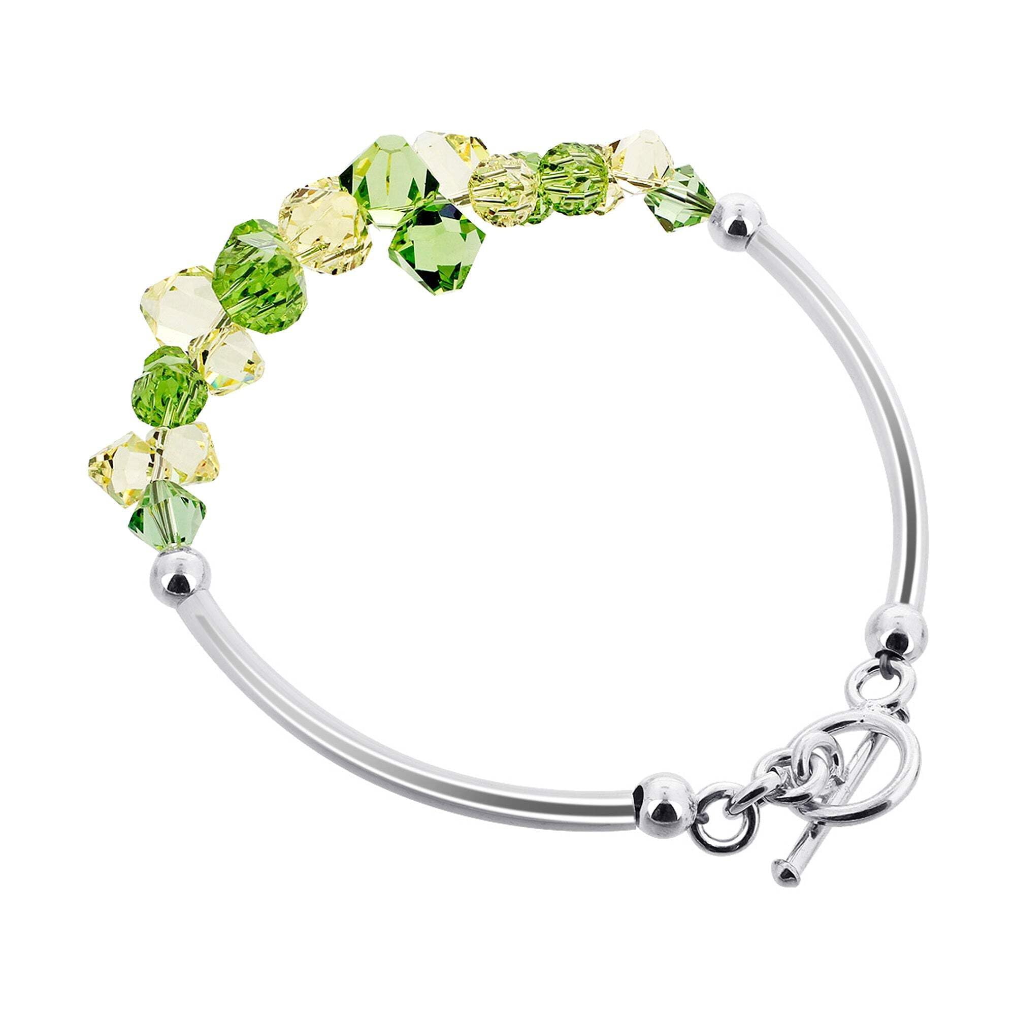Sterling Silver Bracelet with Austrian Crystals - 7.5