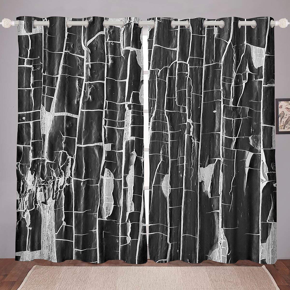 Feelyou Geometric Stripe Blackout Curtains - 52x90 Inch Modern Abstract Art Window Drapes for Bedroom & Living Room (Set of 2 Panels) | Light Blocking, Noise Reducing & Decorative Window Treatments for Home Decor