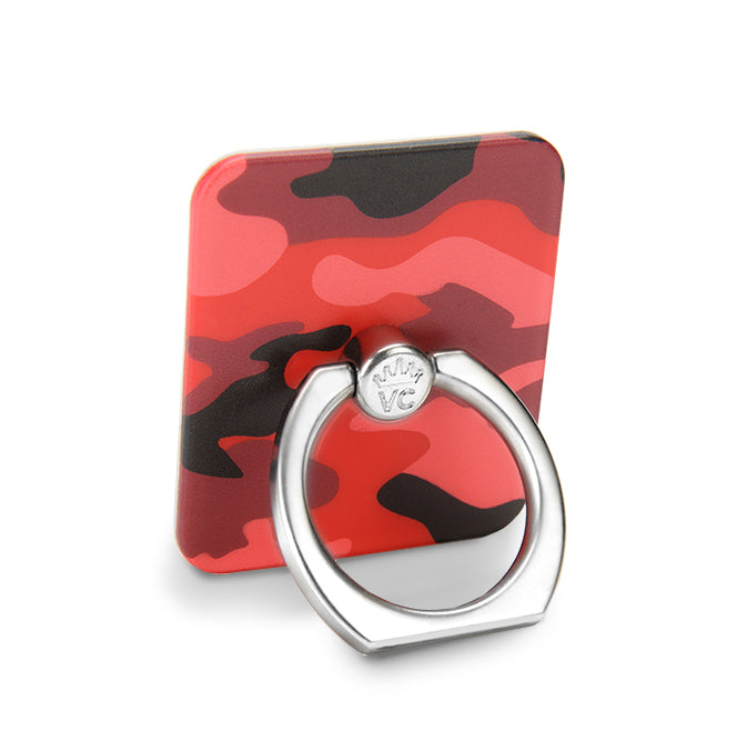 Red Camo Phone Ring Holder - Grip & Stand for Smartphones - Perfect for Selfies, Videos, and Hands-Free Use at Home, Work, or Travel