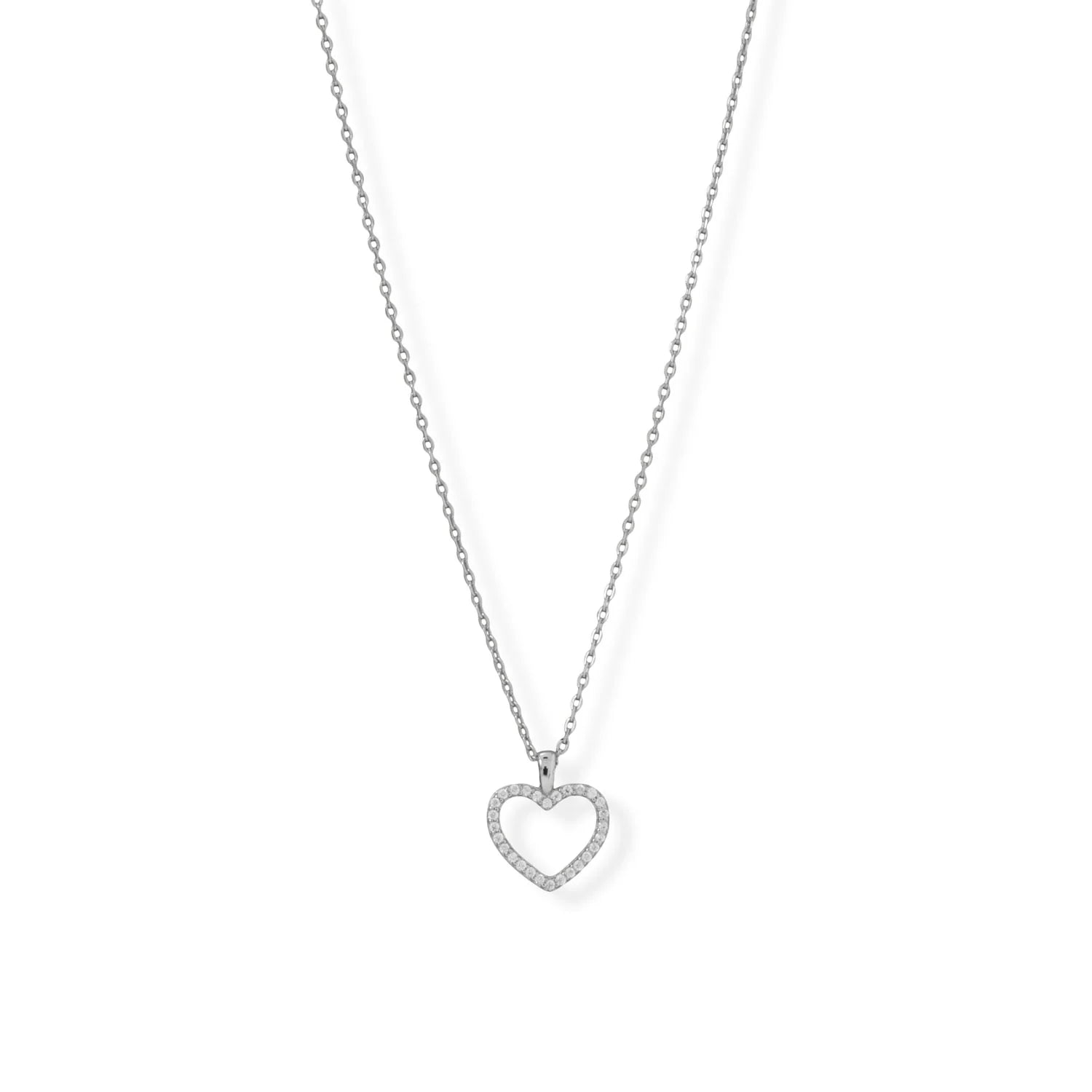 Elegant Sterling Silver Cubic Zirconia Heart Pendant Necklace for Women | Perfect Gift for Valentine's Day, Anniversary & Birthday | Dainty Everyday Jewelry