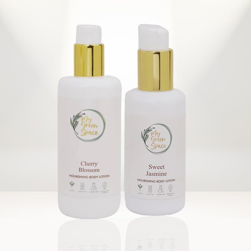 Cherry Blossom Body Wash & Lotion Set - 250ml Shower Gel + 100ml Moisturizing Cream for Dry Skin - Hydrating & Nourishing for Men & Women - Perfect for Daily Shower & Spa Relaxation at Home