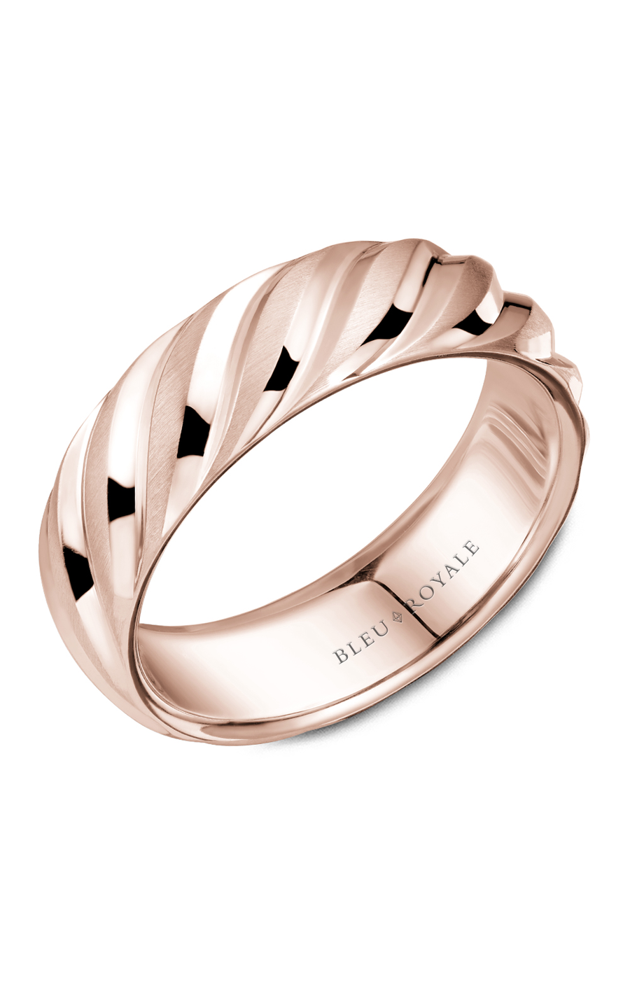 Bleu Royale Men's Wedding Band Ring - 14K Gold Plated Classic Design for Grooms, Engagement & Anniversary Gifts - Perfect for Formal Events, Proposals & Special Occasions