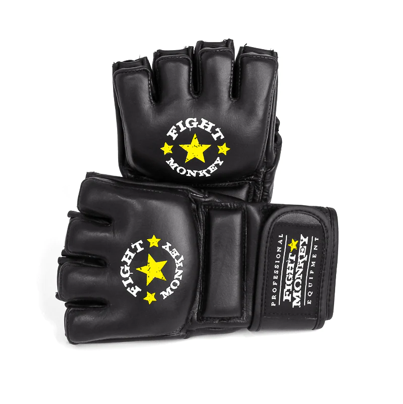 Fight Monkey Premium Leather MMA Gloves - Training & Sparring Gear for Boxing, Kickboxing, Muay Thai - Ideal for Gym, Home Workouts & Martial Arts Practice