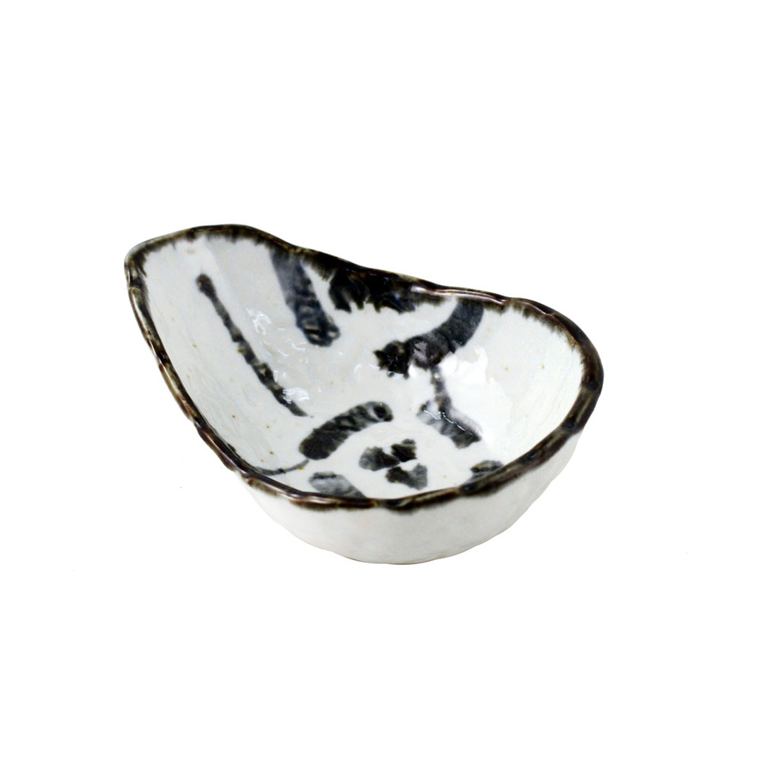 Indigo Handcrafted Ceramic Egg-Shaped Kobachi Bowl - 3.5 oz Small Japanese Appetizer Dish - Perfect for Sushi, Soy Sauce, Dipping Sauces & Home Decor