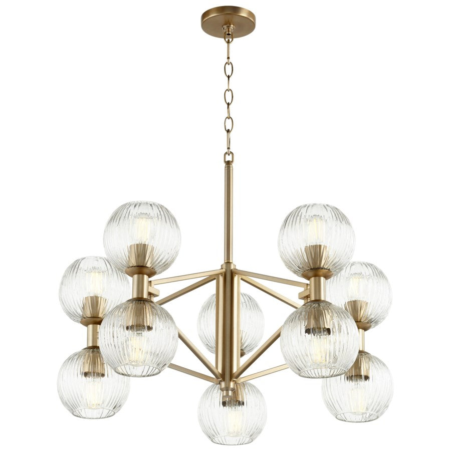 Cyan Design 10962 Helios Small Aged Brass Chandelier - Elegant Lighting Fixture for Dining Room, Bedroom, or Entryway