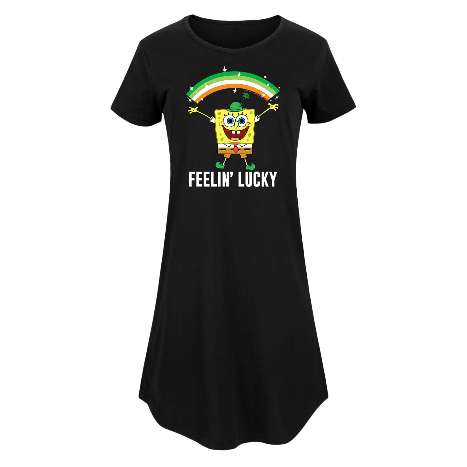 Spongebob SquarePants St. Patrick's Day Women's Dress - Green Cartoon Character Casual Wear for Holiday Parties & Themed Events