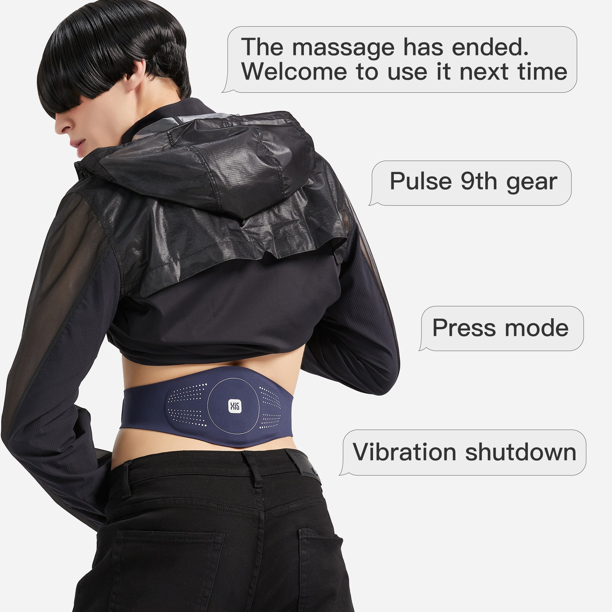 D1 Portable TENS Heating Pad with Massage - Heated Belt for Lower Back Pain Relief, Tens Pulse Vibration Therapy - Perfect for Home, Office & Travel Use