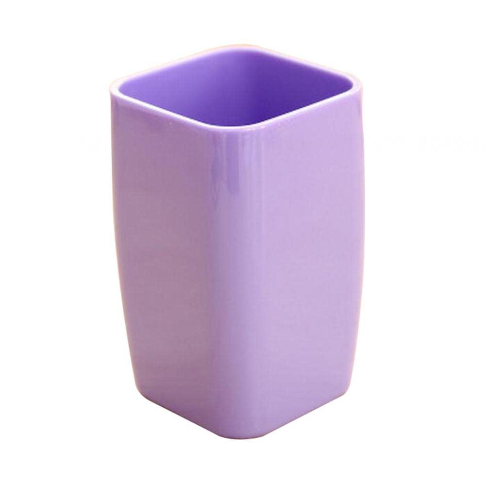 Unbreakable Krimo Toothbrush Cup with Cute Cloud Pattern - Colorful Bathroom Tumbler for Kids, Toddlers & Couples - Perfect Toothbrush Holder & Drinking Mug - Ideal Gift for Friends (Purple) - Great for Bathroom Organization & Travel Essentials
