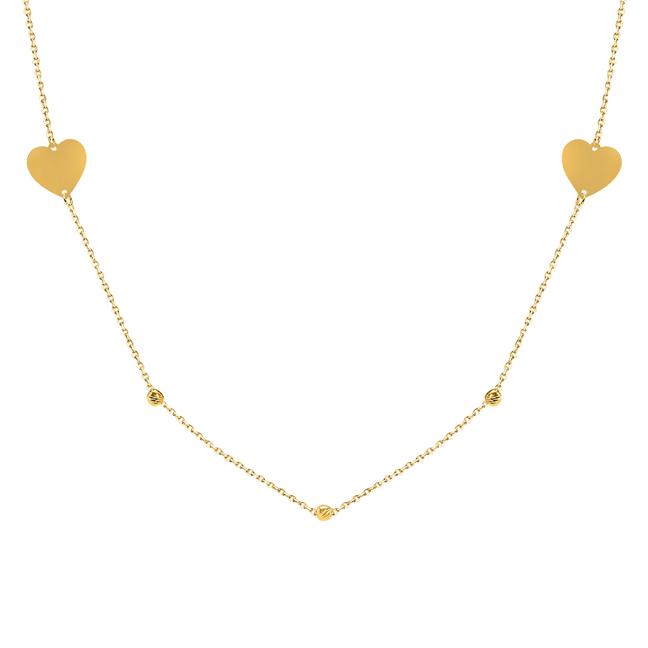 14K Real Gold Pendant Necklace for Women - Elegant Dainty Jewelry Gift with 17.7