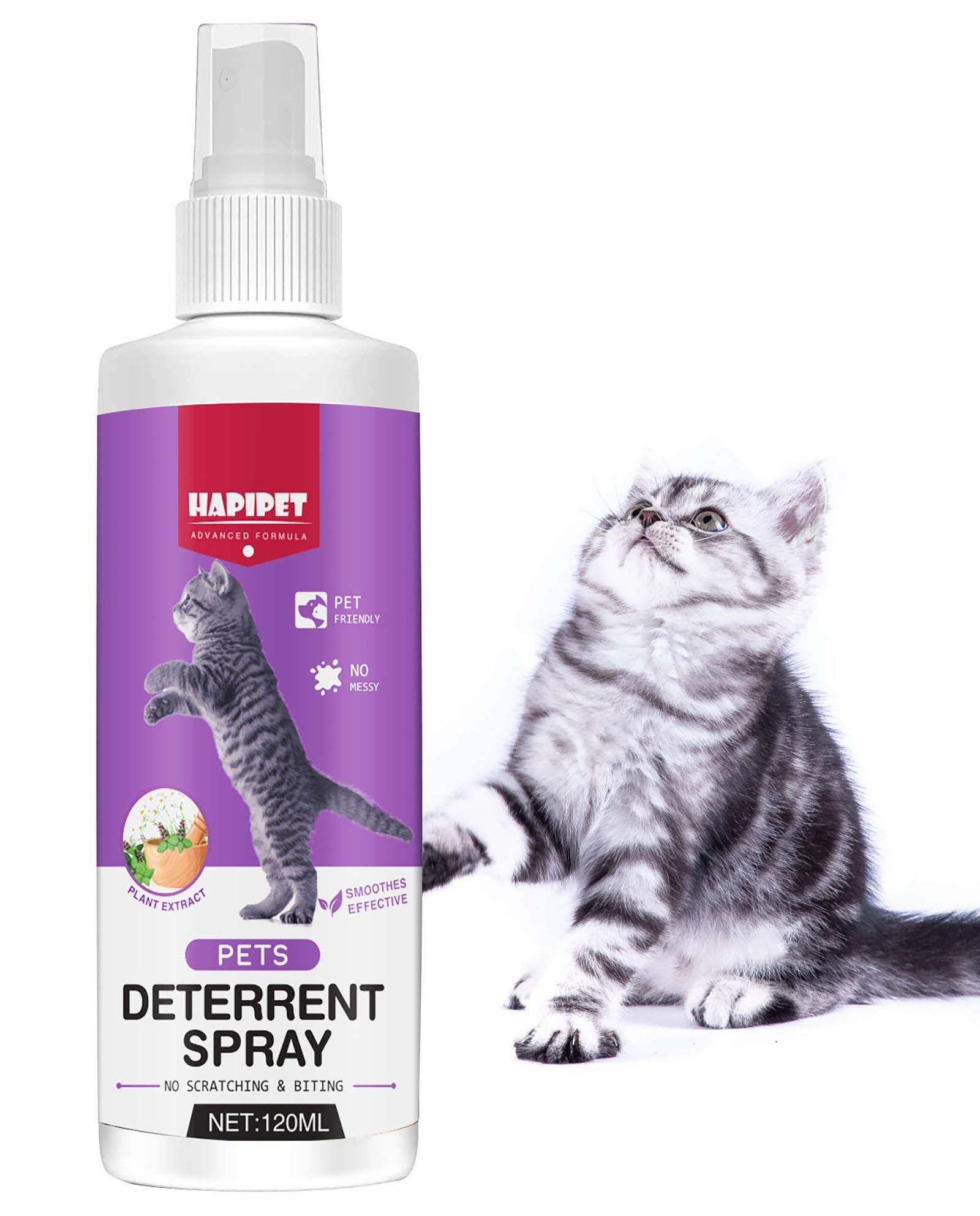 Natural Cat Deterrent Spray for Indoor Use - Effective Anti Scratching Repellent to Protect Furniture & Plants | Stops Biting & Urination | Safe for Indoor & Outdoor Cats | Perfect for Sofas, Curtains & Garden Plants