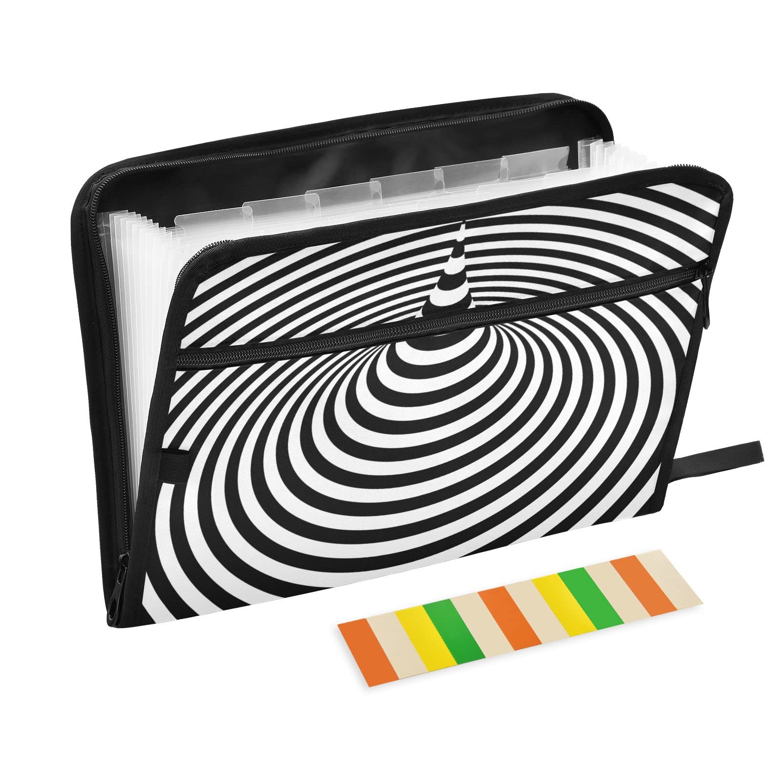 13-Pocket Expanding File Organizer with Labels - Portable Document Folder for Office, Home & School - Letter, Receipt & Bill Storage - 3D Illusion Design | Perfect for Tax Documents, School Papers & Household Organization