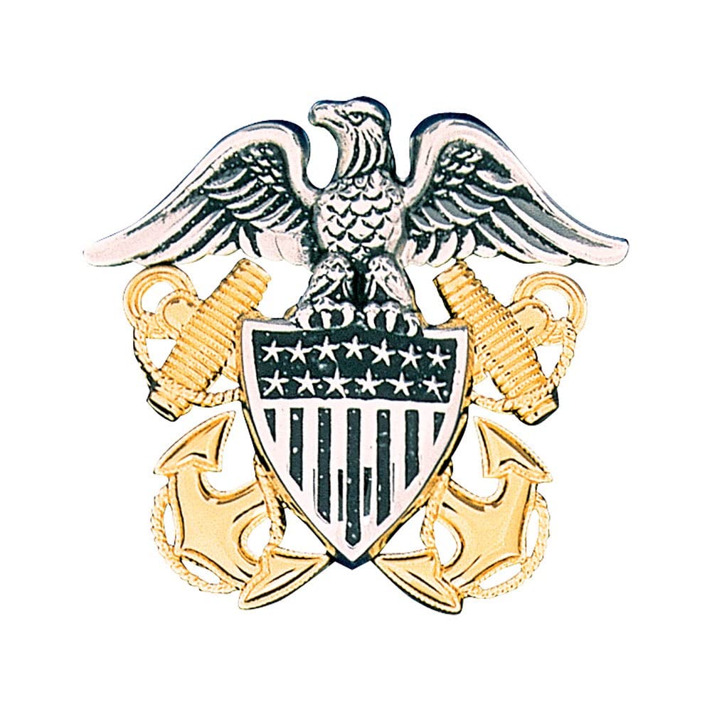 Miniature Navy Cap Device Officer High Relief - Authentic Military Medals & Insignia Since 1976 | Perfect for Uniform Display, Collectors & Military Memorabilia