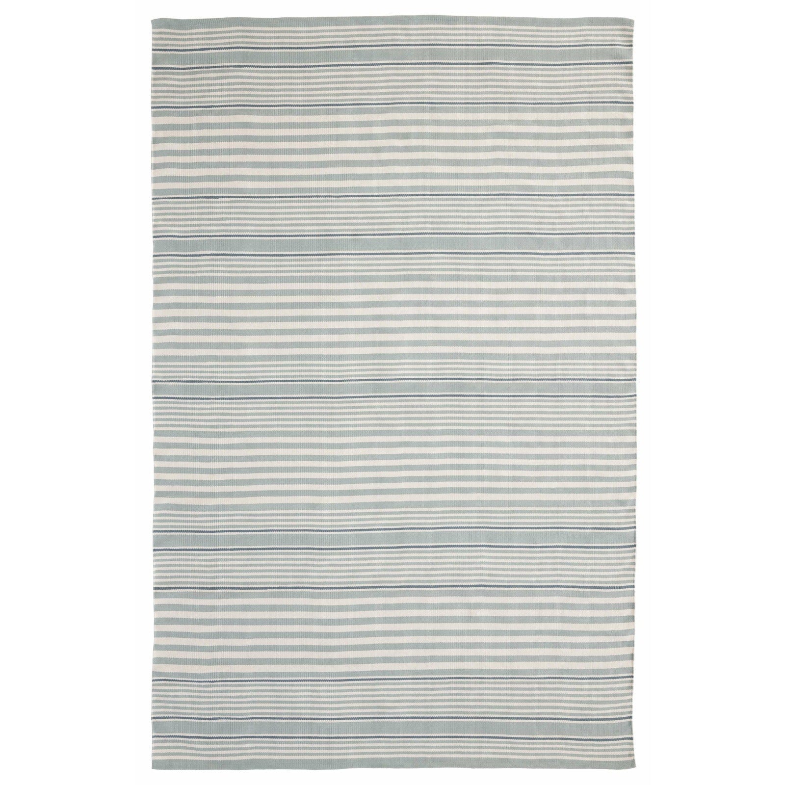 Dash & Albert Rugby Stripe Light Blue Indoor/Outdoor Area Rug - Perfect for Living Room, Patio, and Bedroom Decor
