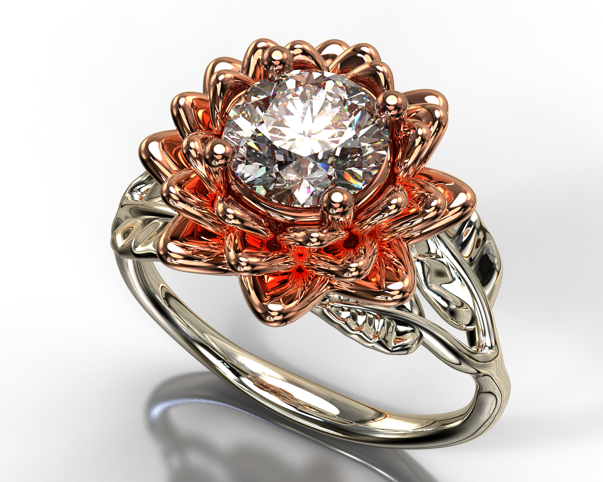Stunning 2-Tone Gold Moissanite Engagement Ring for Women – Perfect for Proposals, Weddings & Anniversaries