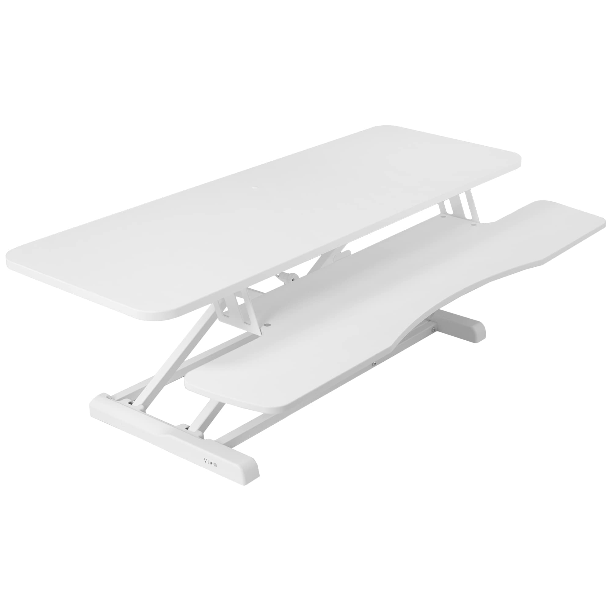 VIVO K Series 42 Inch Height Adjustable Sit to Stand Desk Converter - Dual Monitor & Laptop Workstation with Wide Keyboard Tray, White (DESK-V042KW) - Perfect for Home Office, Gaming Setup & Ergonomic Workspace