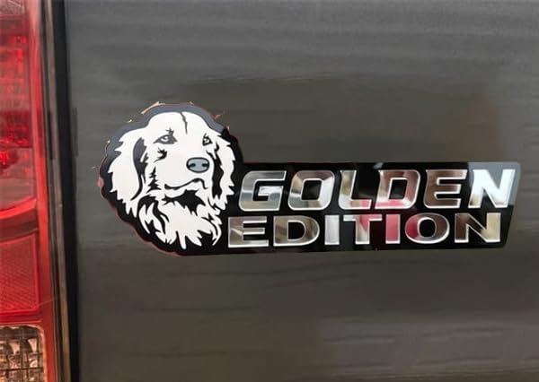 Funny Laser-Cut Dog Car Emblem - Golden Retriever Design for Cars, Trucks, RVs & Boats | Universal Vehicle Decoration for Dog Lovers | Perfect Gift & Outdoor Adventure Accessory