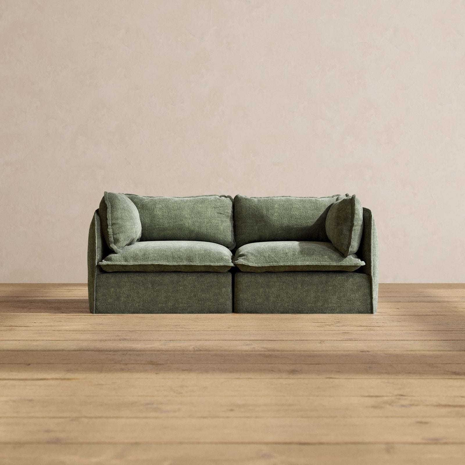Modular Performance 2 Seater Sofa in Willow Fabric | Relaxed Blend Contemporary Sectional for Living Room, Lounge & Family Room Comfort