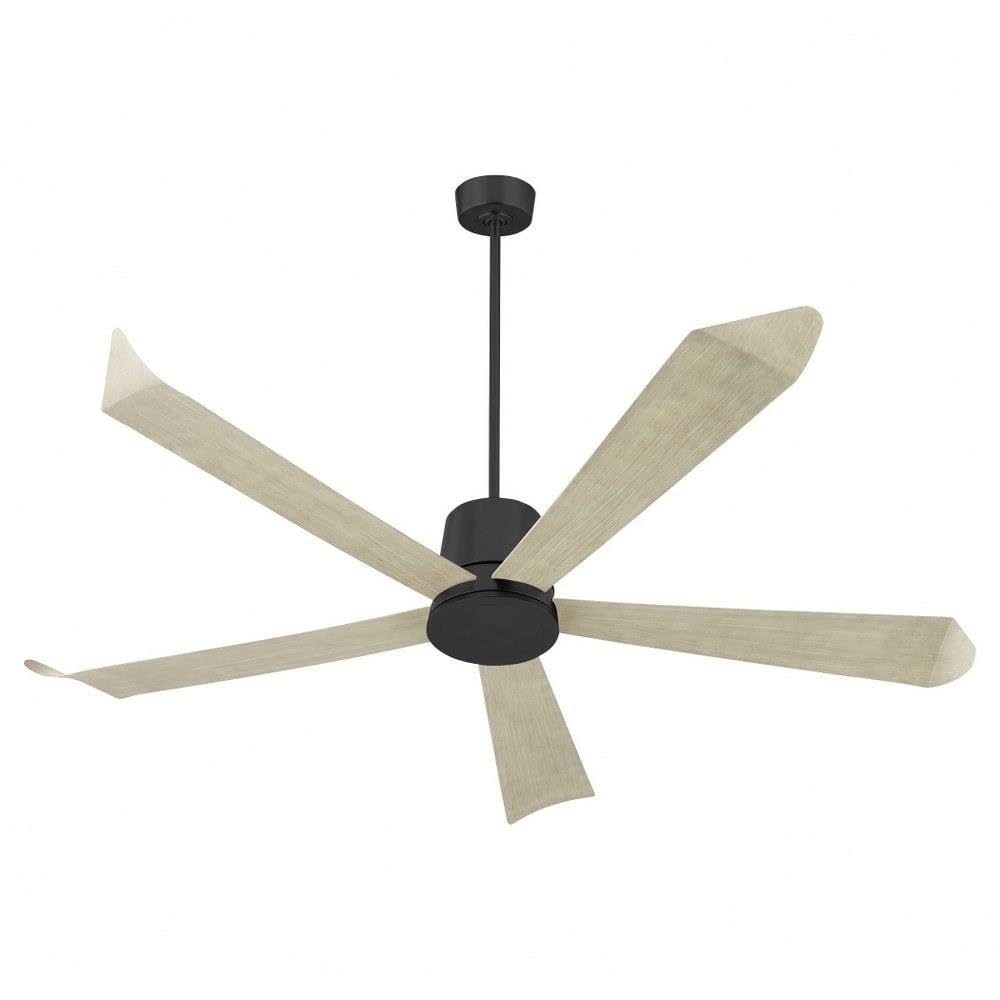 Quorum 82725-59 Rova 72 Inch Indoor/Outdoor Ceiling Fan with Damp Rating - Matte Black Finish - Perfect for Patio, Porch, Covered Deck & Sunroom