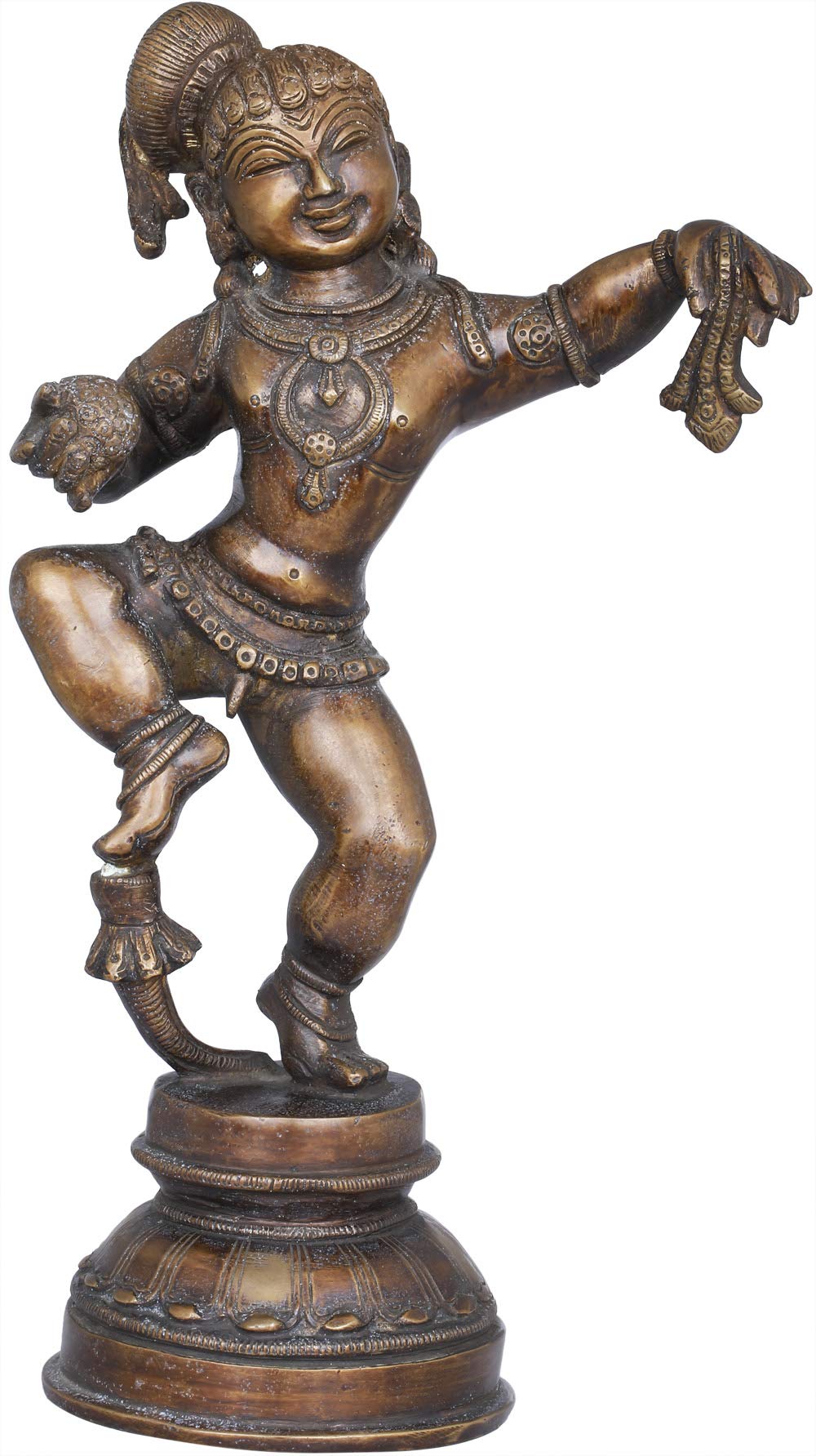Exotic India Dancing Baby Krishna Statue - Handmade Hindu God Figurine for Home Decor, Puja Altar & Spiritual Gifts | Perfect for Diwali, Weddings & Meditation Spaces