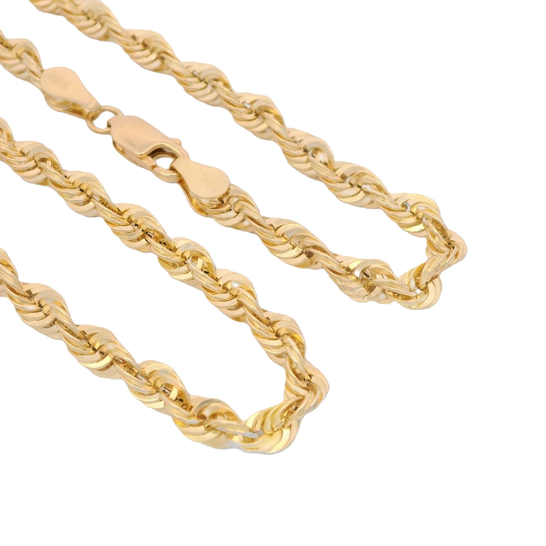 14K Gold Hollow Rope Chain Necklace - 3.8mm Width, 24 Inches Length - Durable & Lightweight Jewelry for Men and Women | Perfect for Everyday Wear, Gifts & Special Occasions