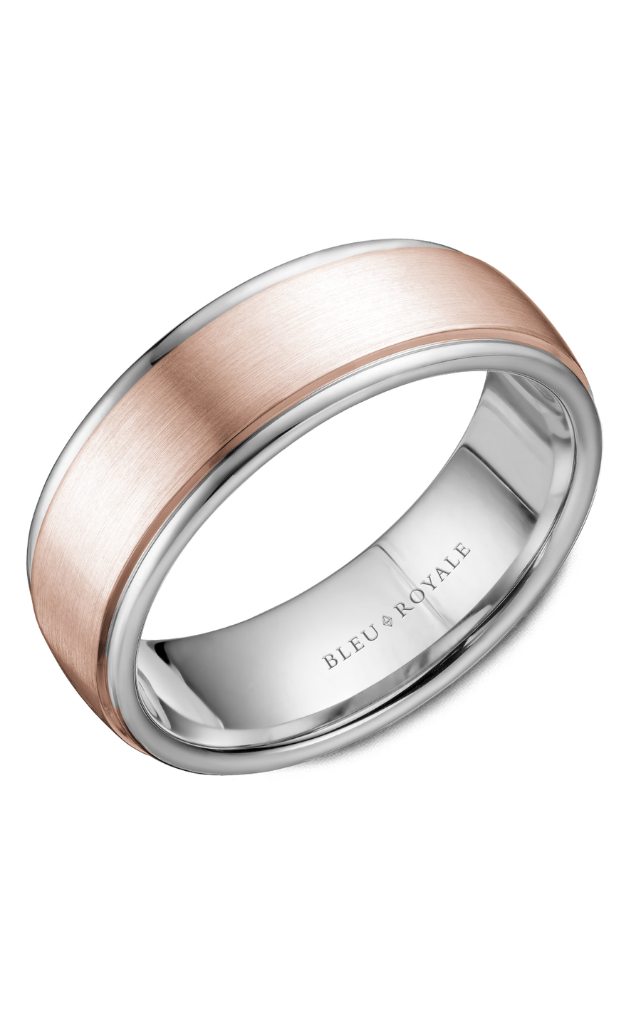 Bleu Royale Men's Wedding Band Ring RYL 058RW75 - 14K White Gold Diamond Ring for Groom, Engagement & Anniversary Gift - Perfect for Weddings, Proposals & Special Occasions