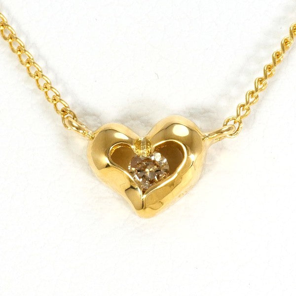 18K Yellow Gold Brown Diamond Pendant Necklace 0.05ct 16
