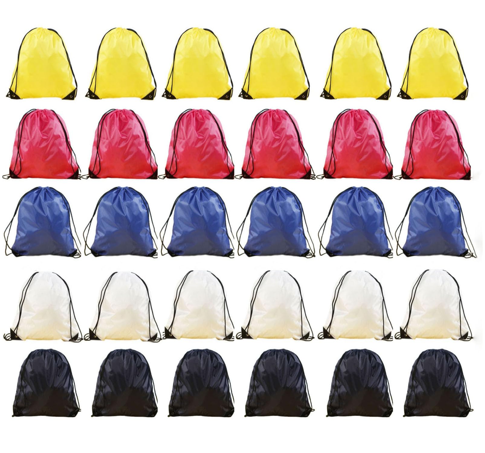 30PCS Drawstring Gym Backpack - Lightweight Nylon Sports Sack for Men & Women, Perfect for Gym, Travel, School & DIY Projects | Durable & Water-Resistant String Bags for Sports, Camping & Daily Use