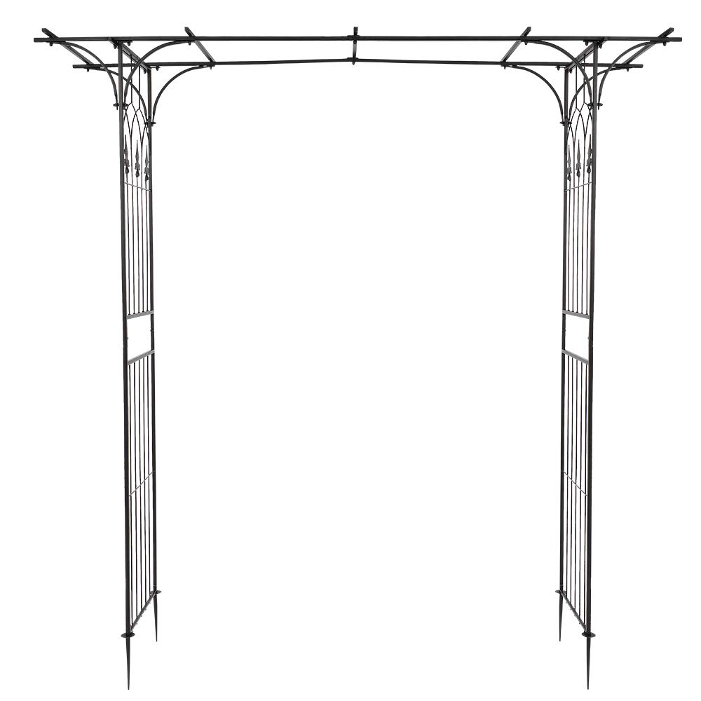 Flat Roof Wrought Iron Arches Plant Climbing Frame - Garden Trellis for Climbing Roses, Vines & Flowers - Perfect for Outdoor Gardens, Patios & Landscaping