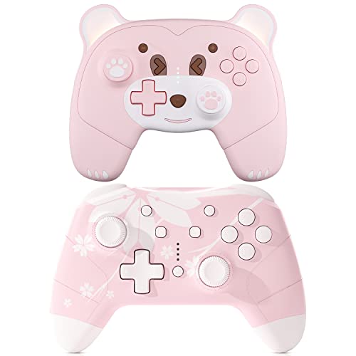 Pink Sakura Wireless Pro Controller for Nintendo Switch/Lite - Gaming & Travel