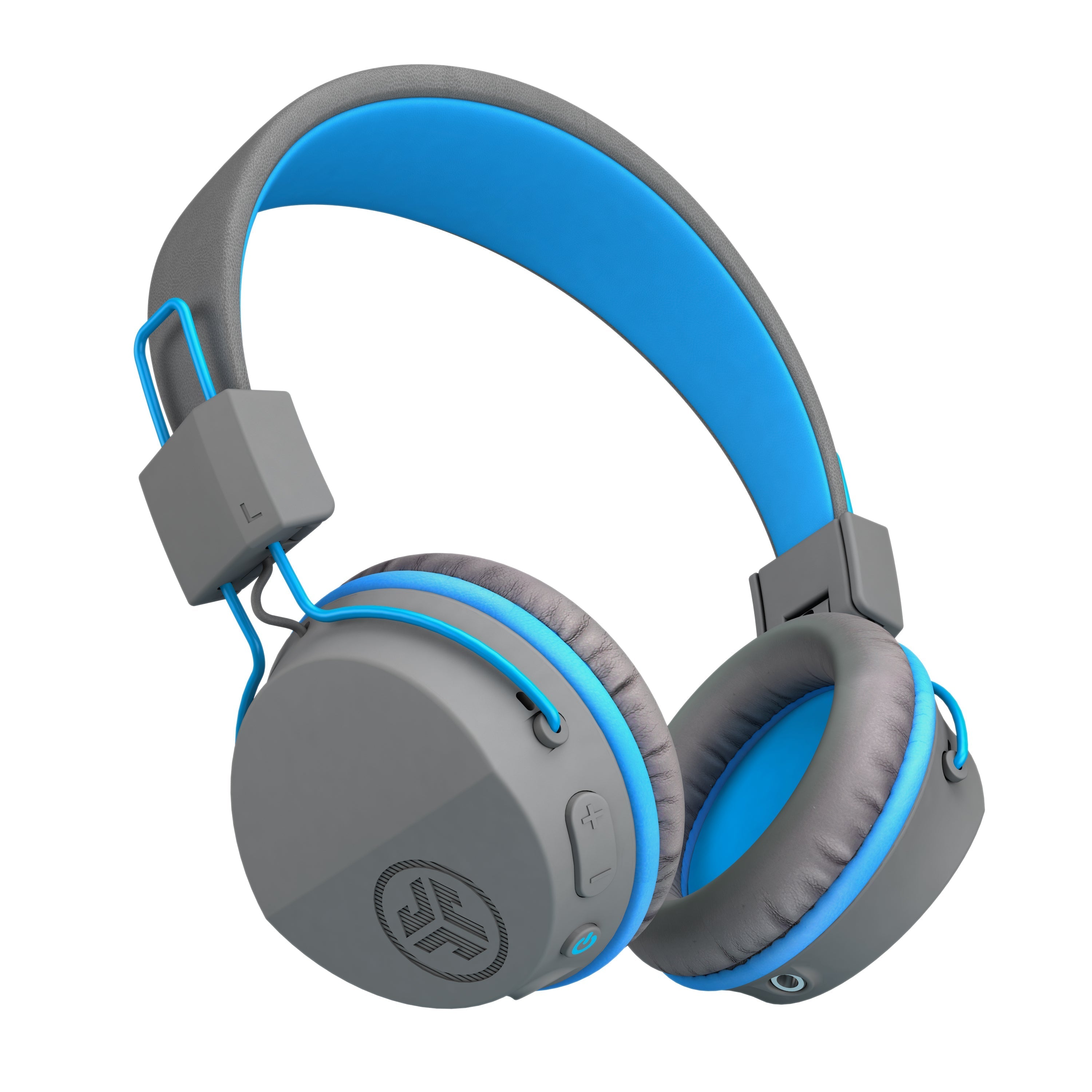 JBuddies Studio Wireless Kids Headphones - Graphite/Blue - Safe Volume Limited, Lightweight & Comfortable for School, Travel, Online Learning & Gaming