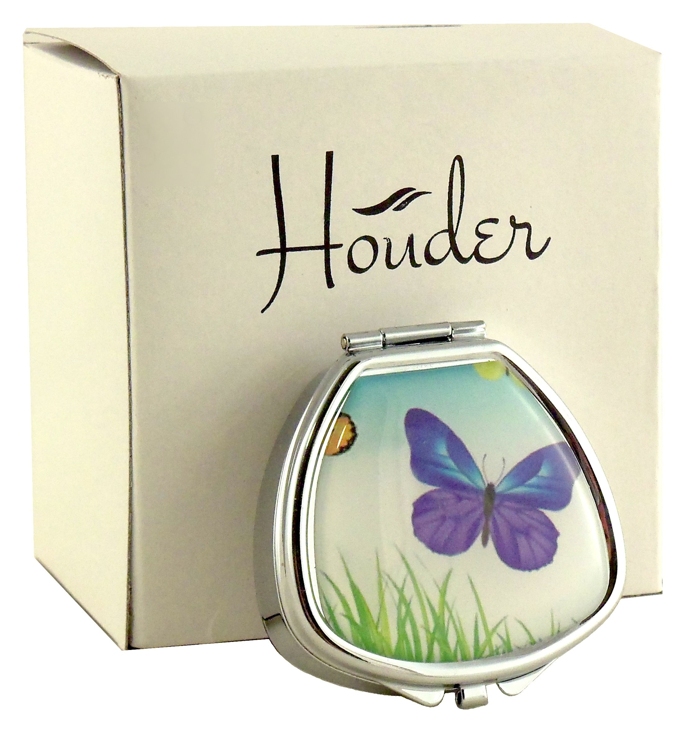 Houder Designer Pill Organizer - Stylish Decorative Pill Case with Gift Box for Travel & Daily Use - Butterfly Pattern for Easy Medication Management
