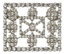 Elegant Large Diamante Square Shoe Clips for Women - Glamorous Shoe Accessories for Weddings, Parties & Special Occasions
