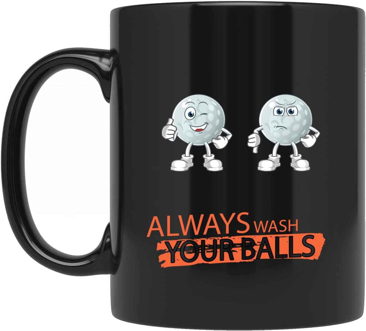 Funny Personalized 'Always Wash Your Balls' Coffee Mug - Unique Golf Themed Gift for Dad, Men, Women, Friends & Coworkers - Perfect for Father's Day, Birthday, Christmas - Great for Golf Lovers & Office Humor
