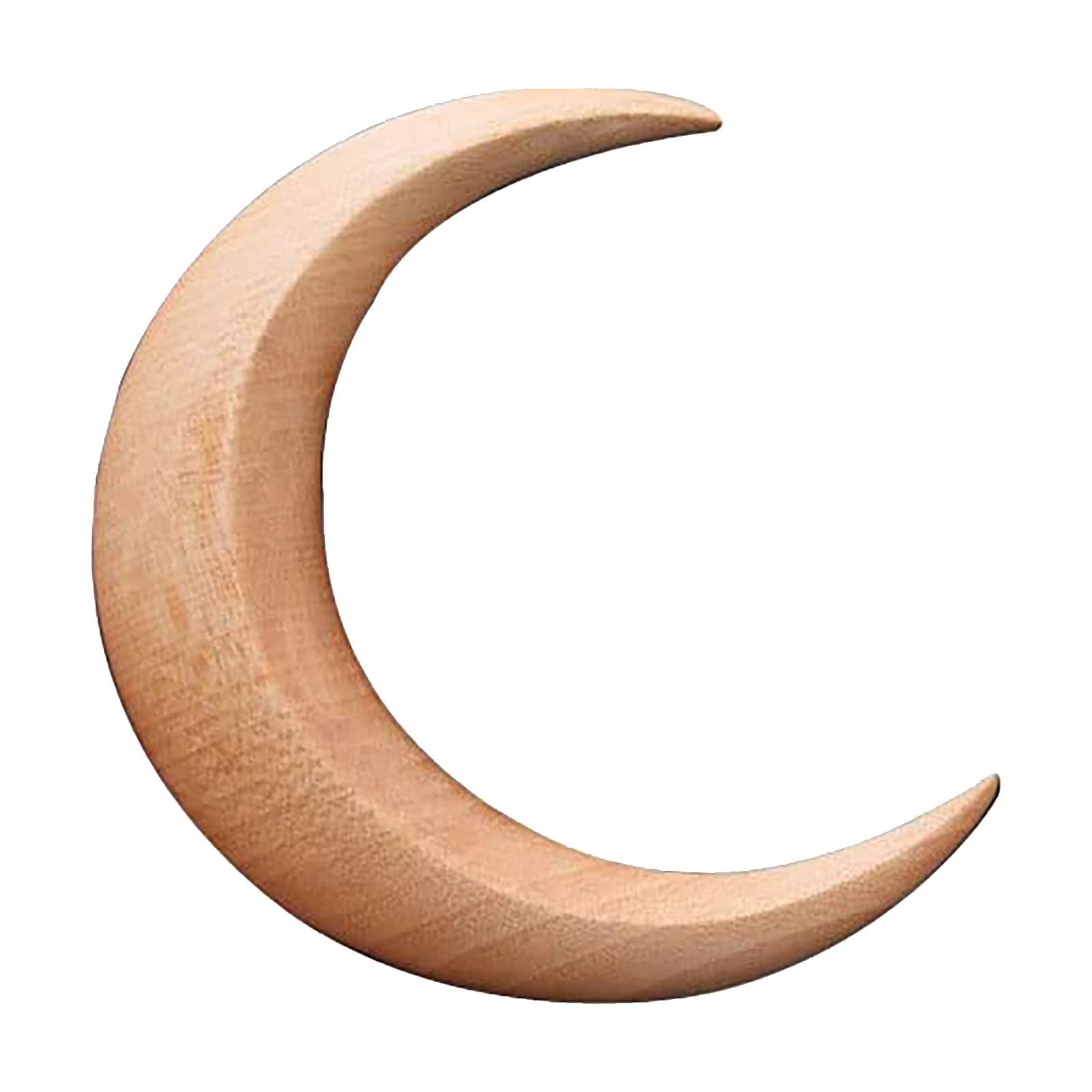 Hand Carved Wooden Crescent Moon Hair Fork for Women - Moon Barrette & Hair Stick for Thick Hair - Natural Wood Hair Comb Styling Tool - Perfect for Weddings, Parties & Boho Hairstyles