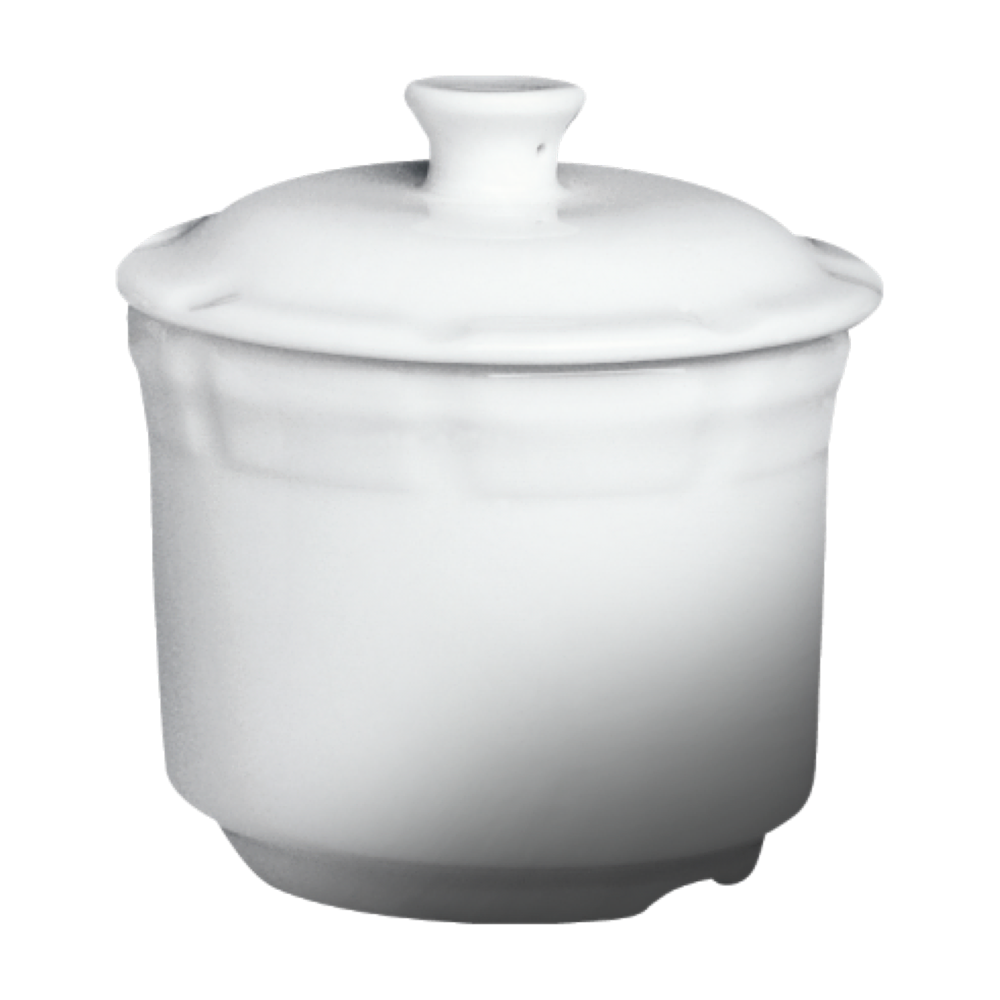 Imperial White 4-Piece Soup Tureen Set - Cameo 210 344 - Elegant Serving Bowl for Dinner Parties, Holiday Meals & Restaurant Use - 24/Case