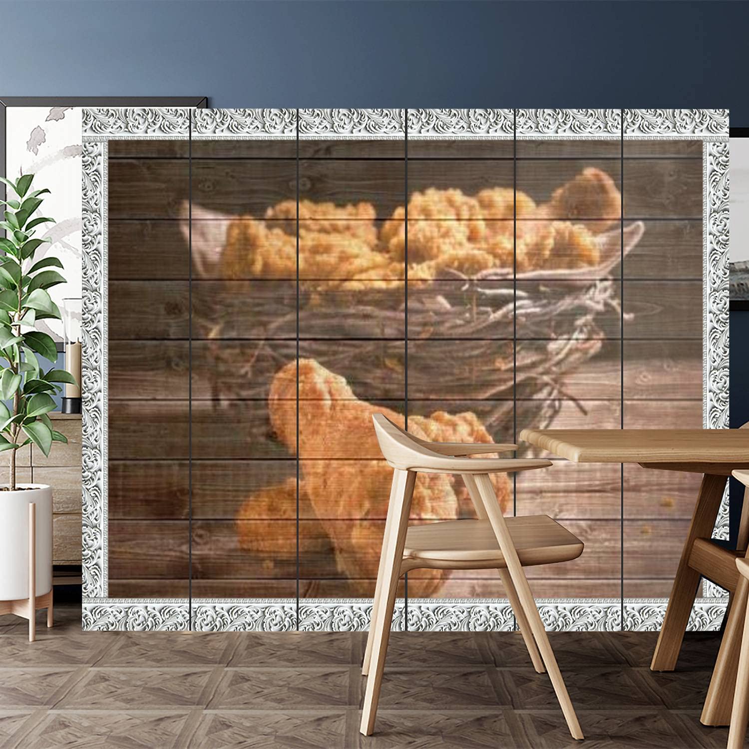 6-Panel Canvas Room Divider Screen - Privacy Partition for Home, Office, Bathroom & Pool Areas | Foldable Window Style Room Separator for Indoor/Outdoor Use