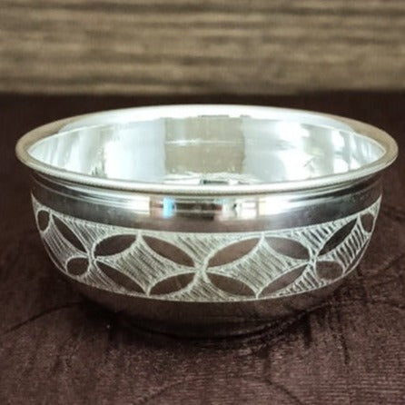 925 Sterling Silver Designer Bowl - Elegant Handcrafted Home Decor for Dining Table, Centerpiece, Gift (Design 37) | Perfect for Wedding, Anniversary & Housewarming Presents