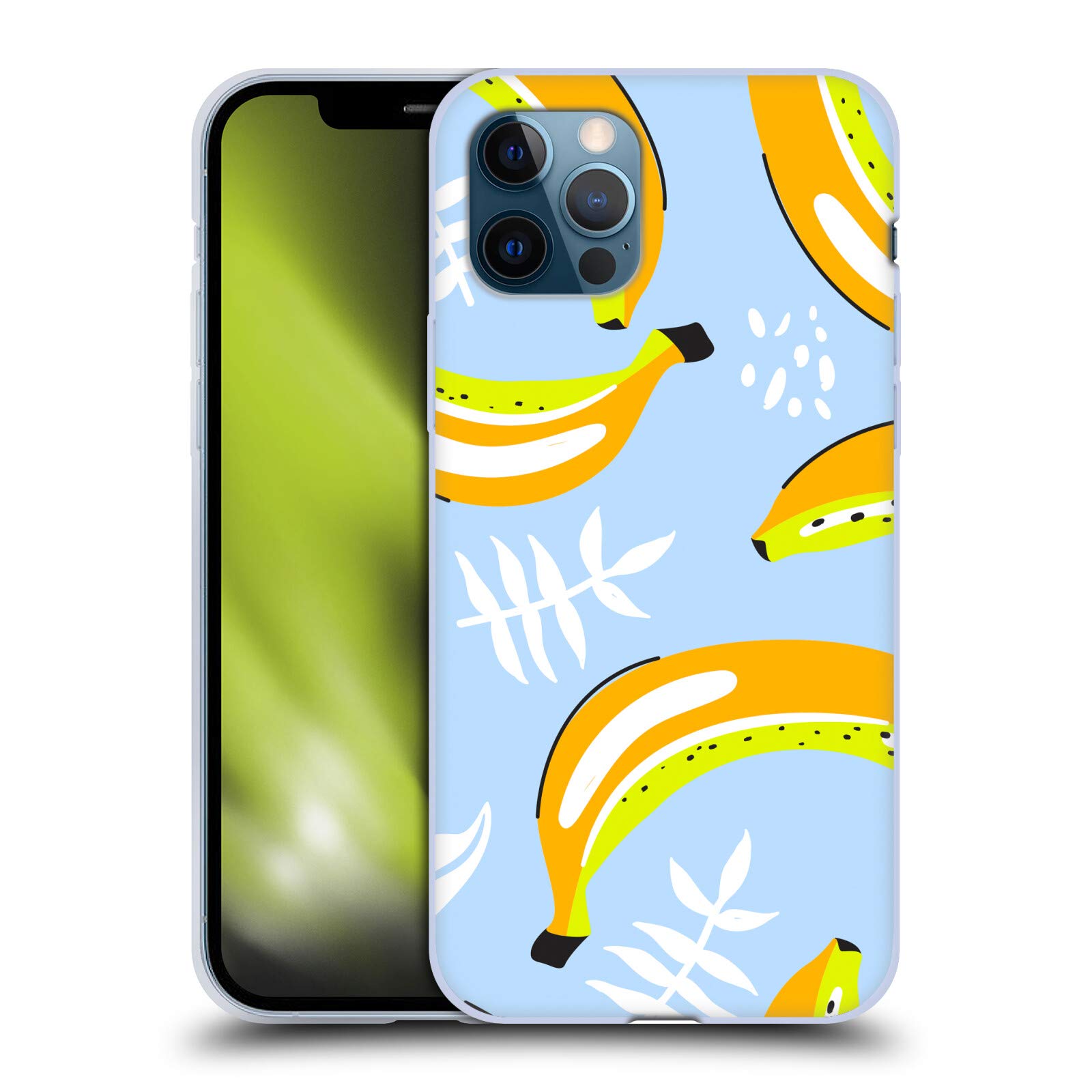 Officially Licensed Haroulita Bananas Food & Fruits Soft Gel Phone Case - Compatible with Apple iPhone 12 & iPhone 12 Pro - Cute Protective Cover for Everyday Use, Work & School