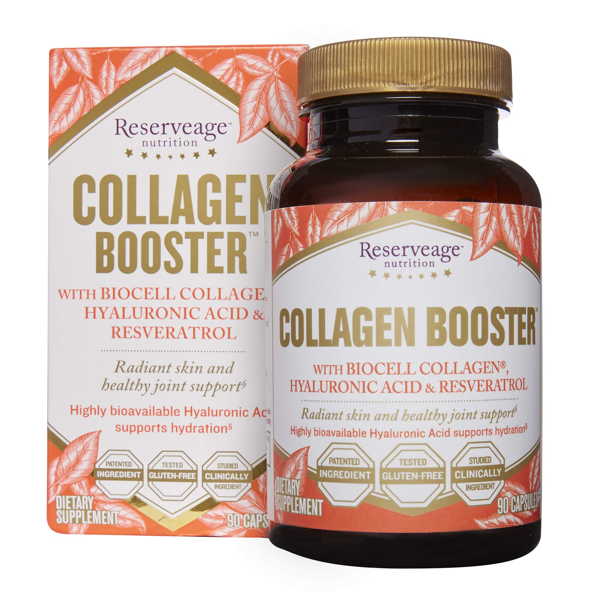 Reserveage Collagen Booster Supplement - Supports Healthy Skin & Joints with Collagen Production - 90 Capsules (45 Servings) for Women & Men - Daily Beauty & Mobility Support