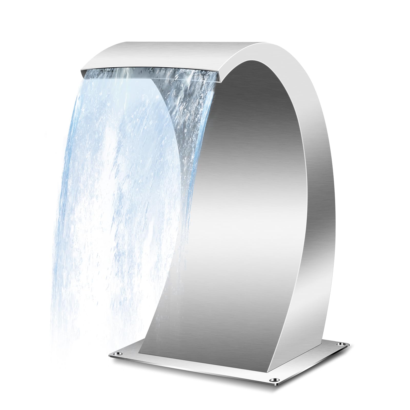 Stainless Steel Pool Waterfall Fountain - 7.9 Inch Rectangular Spillway with Pipe Connector for Indoor & Outdoor Swimming Pools | Perfect for Backyard Landscaping and Water Feature Decor