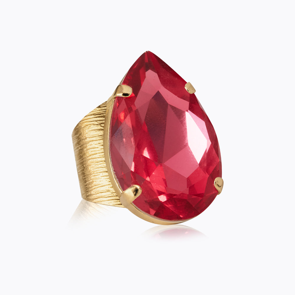 Elegant Mulberry Red Drop Ring - Perfect for Weddings, Parties & Special Occasions | Dainty & Stylish Jewelry
