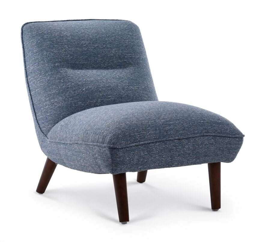 Modern Capri Accent Chair - Soft Blue Upholstered Lounge Chair for Living Room, Bedroom & Office - Comfortable Mid-Century Style Armchair with Sturdy Metal Legs - Perfect for Reading, Relaxing & Home Decor