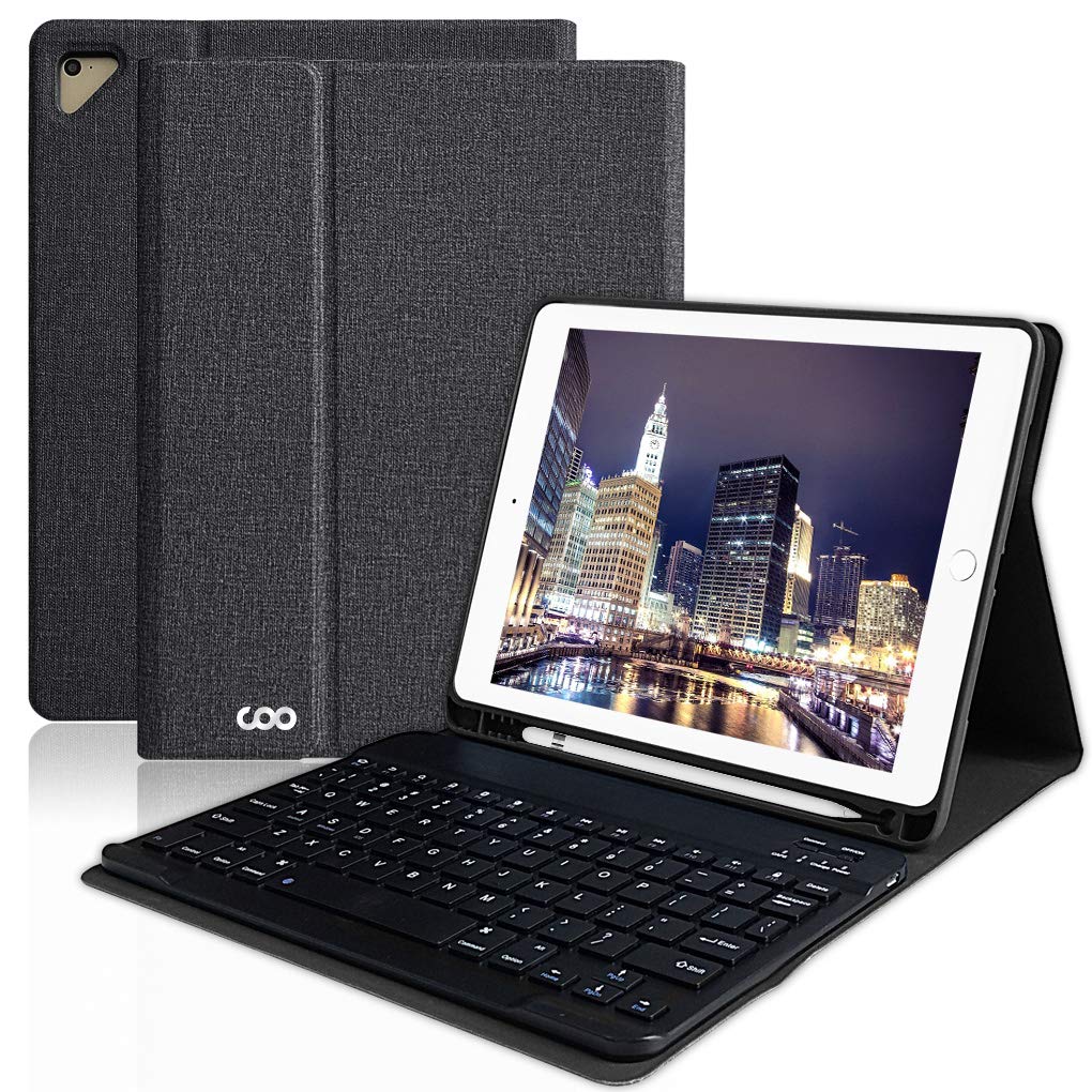 Premium iPad Keyboard Case with Pencil Holder - Compatible with 9.7
