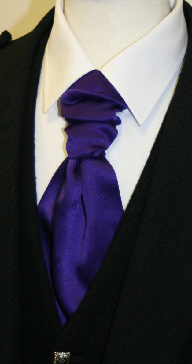 Elegant Purple Ruche Cravat Scarf - Stylish Neckwear for Men & Women - Perfect for Weddings, Parties & Formal Events