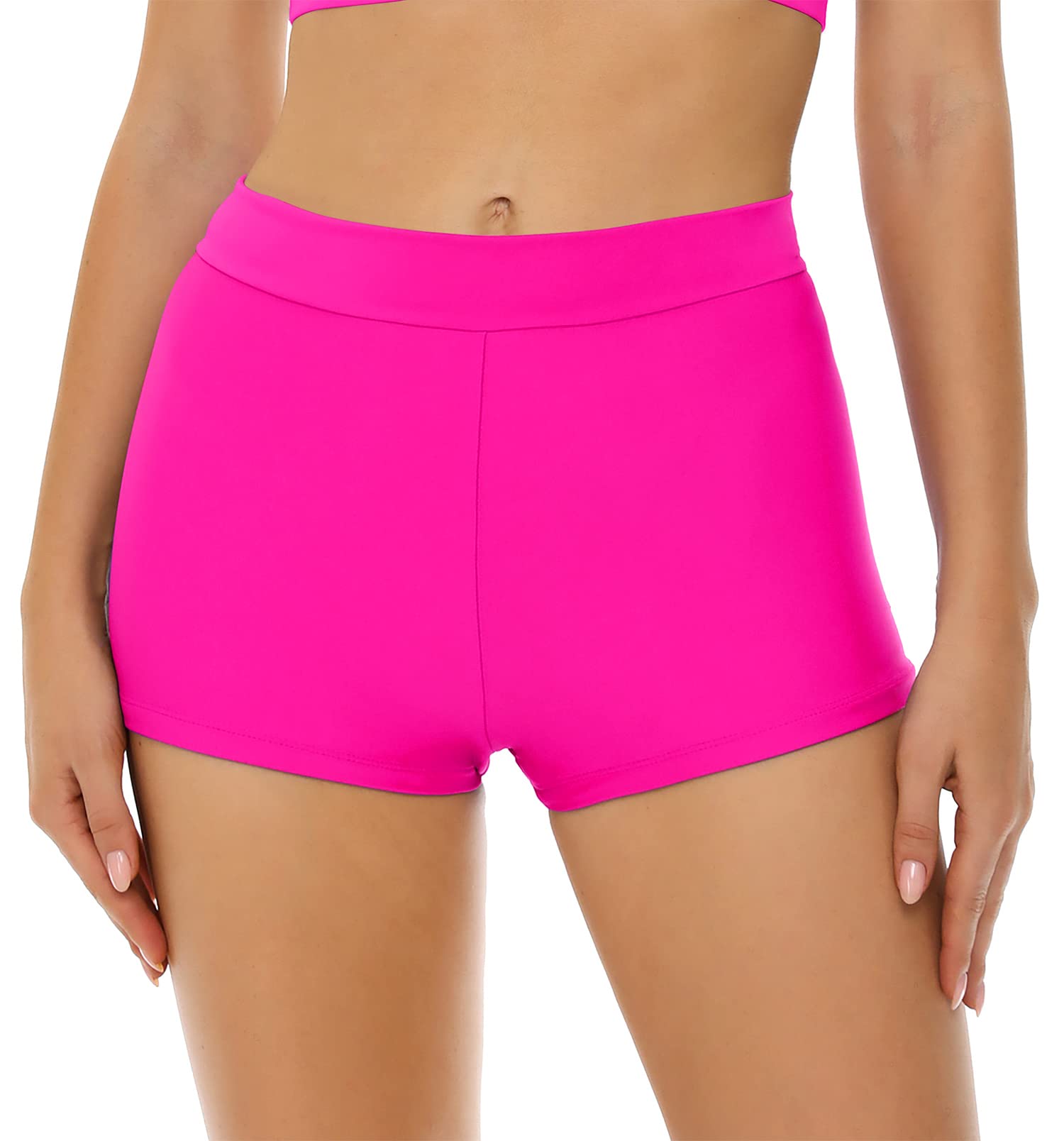 Bellecarrie Women's High Waisted Swim Shorts - Tummy Control Bathing Suit Bottoms, Full Coverage Boardshorts & Swim Boyshorts for Beach, Pool & Water Sports