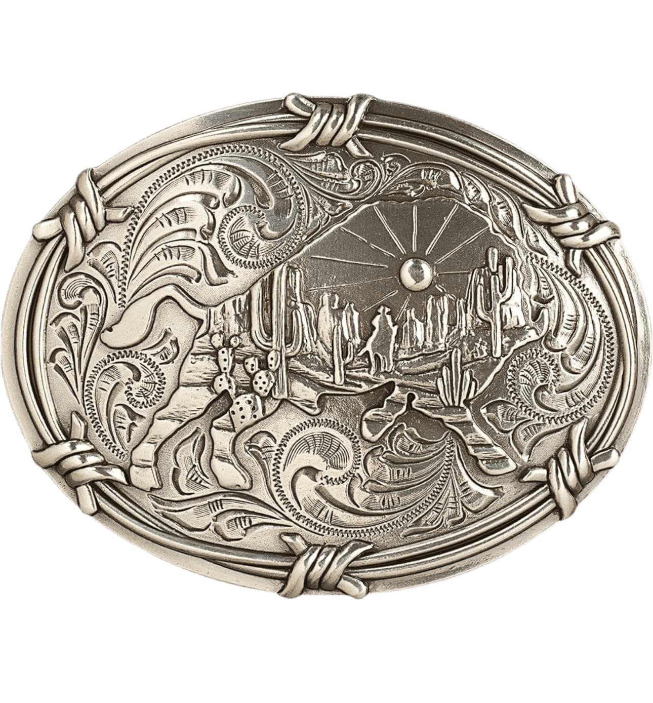 Nocona Genuine Buffalo Leather Western Belt with Oval Barbed Wire Buckle - Perfect for Cowboy Boots, Rodeo Events & Western Fashion